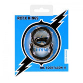 Anillo Rock Rings Cocktagon Ii 2Pk Blk - Cake Sex Shop
